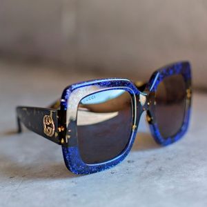 GUCCI Glittered Gradient Oversized Sunglasses